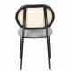 Chaise en Tissu et Rotin Spike Gris Zuiver Assise de Table Design 45,6x53,2x81,5cm