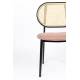 Chaise en Tissu et Rotin Spike Rose Zuiver Assise de Table Design 45,6x53,2x81,5cm