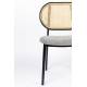 Chaise en Tissu et Rotin Spike Gris Zuiver Assise de Table Design 45,6x53,2x81,5cm