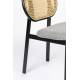 Chaise en Tissu et Rotin Spike Gris Zuiver Assise de Table Design 45,6x53,2x81,5cm