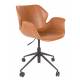 Chaise de Bureau Design Nikki Zuiver Fauteuil Réglable Marron en Polyuréthane 77x77x90cm