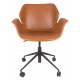 Chaise de Bureau Design Nikki Zuiver Fauteuil Réglable Marron en Polyuréthane 77x77x90cm