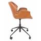 Chaise de Bureau Design Nikki Zuiver Fauteuil Réglable Marron en Polyuréthane 77x77x90cm