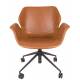 Chaise de Bureau Design Nikki Zuiver Fauteuil Réglable Marron en Polyuréthane 77x77x90cm