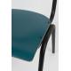 Lot de 2 Chaises Back To School Matte Indoor Bleu Pétrole Zuiver Assise en Aluminium Thermolaqué 43x49x82,5cm