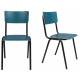 Lot de 2 Chaises Back To School Matte Indoor Bleu Pétrole Zuiver Assise en Aluminium Thermolaqué 43x49x82,5cm