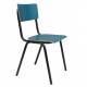 Lot de 2 Chaises Back To School Matte Indoor Bleu Pétrole Zuiver Assise en Aluminium Thermolaqué 43x49x82,5cm