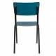 Lot de 2 Chaises Back To School Matte Indoor Bleu Pétrole Zuiver Assise en Aluminium Thermolaqué 43x49x82,5cm