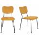 Lot de 2 Chaises Ocre Benson Zuiver Assise de Table en Velours Côtelé et Acier 47x56x81cm