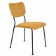 Lot de 2 Chaises Ocre Benson Zuiver Assise de Table en Velours Côtelé et Acier 47x56x81cm