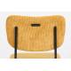 Lot de 2 Chaises Ocre Benson Zuiver Assise de Table en Velours Côtelé et Acier 47x56x81cm