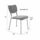 Lot de 2 Chaises Bleu Foncé Benson Zuiver Assise de Table en Velours Côtelé et Acier 47x56x81cm