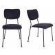 Lot de 2 Chaises Bleu Foncé Benson Zuiver Assise de Table en Velours Côtelé et Acier 47x56x81cm