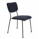 Lot de 2 Chaises Bleu Foncé Benson Zuiver Assise de Table en Velours Côtelé et Acier 47x56x81cm