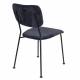 Lot de 2 Chaises Bleu Foncé Benson Zuiver Assise de Table en Velours Côtelé et Acier 47x56x81cm