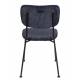 Lot de 2 Chaises Bleu Foncé Benson Zuiver Assise de Table en Velours Côtelé et Acier 47x56x81cm