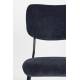 Lot de 2 Chaises Bleu Foncé Benson Zuiver Assise de Table en Velours Côtelé et Acier 47x56x81cm