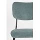 Lot de 2 Chaises Gris Bleu Benson Zuiver Assise de Table en Velours Côtelé et Acier 47x56x81cm