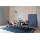 Lot de 2 Chaises Gris Bleu Benson Zuiver Assise de Table en Velours Côtelé et Acier 47x56x81cm