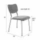 Lot de 2 Chaises Gris Bleu Benson Zuiver Assise de Table en Velours Côtelé et Acier 47x56x81cm