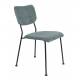 Lot de 2 Chaises Gris Bleu Benson Zuiver Assise de Table en Velours Côtelé et Acier 47x56x81cm