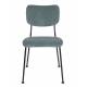 Lot de 2 Chaises Gris Bleu Benson Zuiver Assise de Table en Velours Côtelé et Acier 47x56x81cm