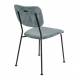Lot de 2 Chaises Gris Bleu Benson Zuiver Assise de Table en Velours Côtelé et Acier 47x56x81cm
