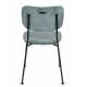Lot de 2 Chaises Gris Bleu Benson Zuiver Assise de Table en Velours Côtelé et Acier 47x56x81cm