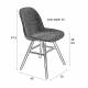 Lot de 2 Chaises Albert Kuip Soft Zuiver Assise de Table en Tissu Gris Clair et Bois 49x55x81,5cm