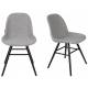 Lot de 2 Chaises Albert Kuip Soft Zuiver Assise de Table en Tissu Gris Clair et Bois 49x55x81,5cm