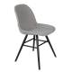 Lot de 2 Chaises Albert Kuip Soft Zuiver Assise de Table en Tissu Gris Clair et Bois 49x55x81,5cm