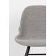 Lot de 2 Chaises Albert Kuip Soft Zuiver Assise de Table en Tissu Gris Clair et Bois 49x55x81,5cm