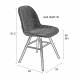 Lot de 2 Chaises Albert Kuip Soft Zuiver Assise de Table en Tissu Beige et Bois 49x55x81,5cm