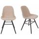 Lot de 2 Chaises Albert Kuip Soft Zuiver Assise de Table en Tissu Beige et Bois 49x55x81,5cm