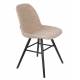 Lot de 2 Chaises Albert Kuip Soft Zuiver Assise de Table en Tissu Beige et Bois 49x55x81,5cm