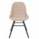 Lot de 2 Chaises Albert Kuip Soft Zuiver Assise de Table en Tissu Beige et Bois 49x55x81,5cm