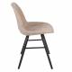 Lot de 2 Chaises Albert Kuip Soft Zuiver Assise de Table en Tissu Beige et Bois 49x55x81,5cm