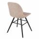 Lot de 2 Chaises Albert Kuip Soft Zuiver Assise de Table en Tissu Beige et Bois 49x55x81,5cm