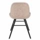 Lot de 2 Chaises Albert Kuip Soft Zuiver Assise de Table en Tissu Beige et Bois 49x55x81,5cm