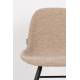 Lot de 2 Chaises Albert Kuip Soft Zuiver Assise de Table en Tissu Beige et Bois 49x55x81,5cm