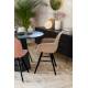 Lot de 2 Chaises Albert Kuip Soft Zuiver Assise de Table en Tissu Bleu et Bois 49x55x81,5cm