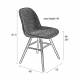 Lot de 2 Chaises Albert Kuip Soft Zuiver Assise de Table en Tissu Bleu et Bois 49x55x81,5cm