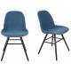 Lot de 2 Chaises Albert Kuip Soft Zuiver Assise de Table en Tissu Bleu et Bois 49x55x81,5cm