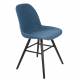 Lot de 2 Chaises Albert Kuip Soft Zuiver Assise de Table en Tissu Bleu et Bois 49x55x81,5cm