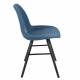 Lot de 2 Chaises Albert Kuip Soft Zuiver Assise de Table en Tissu Bleu et Bois 49x55x81,5cm