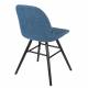 Lot de 2 Chaises Albert Kuip Soft Zuiver Assise de Table en Tissu Bleu et Bois 49x55x81,5cm