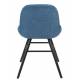 Lot de 2 Chaises Albert Kuip Soft Zuiver Assise de Table en Tissu Bleu et Bois 49x55x81,5cm