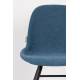 Lot de 2 Chaises Albert Kuip Soft Zuiver Assise de Table en Tissu Bleu et Bois 49x55x81,5cm