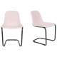 Lot de 2 Chaises Thirsty Rose Zuiver Assise en Tissu et Acier 52x55x78,5cm