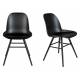 Lot de 2 Chaises Résine et Bois Noir Albert Kuip Zuiver Assise de Table 49x55x81,5cm